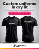 Custom uniforms in dry fit - front and back print | ALL PRINT 4U